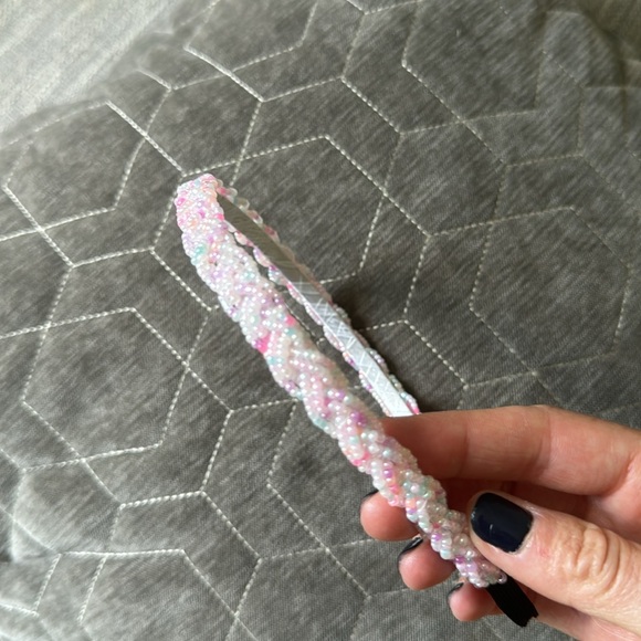 Pastel Seed Bead Cotton Candy Headband - Picture 6 of 8